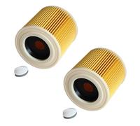 Vacuum Filter,Compatible For Karcher,A2004 A2054 A2204 A2656 WD2.250 WD3.200 Cartridge Filter & Retainer Vacuum Cleaner Replacement Filter(2pcs)