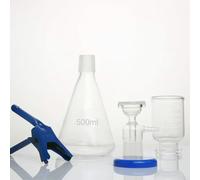 Vacuum Filtration Unit with Sand Core Filter Head, 250ml/500ml/1000ml Glass Filter Bottle for Laboratory Chromatographic Analysis and(500ml)