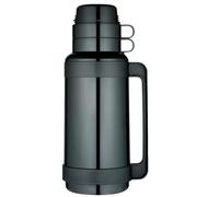 Vacuum Flask 1.8L Black - Insulated Plastic Mondial Thermal Flask for Hot & Cold Drinks | Durable Travel Bottle with Push-Button Lid