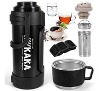 Vacuum Flask for Hot Drink, 2L Insulated Water Bottle Stainless Steel Double Walled Flasks for Hot and Cold Drinks Large Coffee Flask, Twist-Pour Stopper, Built-in Cup, Leak Proof, Bpa Free