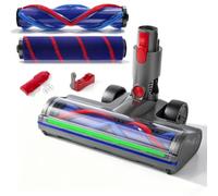 Vacuum Head Replacement for Dyson V7 V8 V10 V11 V15 Cordless Vacuum Parts | Full-area led green light. Not V6/V12 Slim/GEN5. LED head includes soft roller & carpet brush; anti-tangle, quick release.