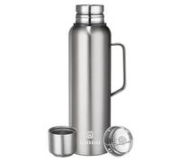 Vacuum Insulated Flask 1500ml/50oz with Cup Lid Stainless Steel Thermo Water Flasks Leakproof Keep Coffee Hot&Cold Drink Bottle.(Silver, with Handle, 1500ml)