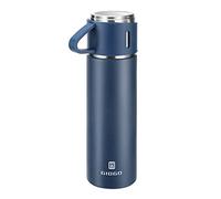 Vacuum Insulated Flask 500ml/16.9oz Stainless Steel Thermo Bottle with Cup for Coffee Water Hot and Cold Drink Flasks.(Blue,Single)