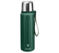 Vacuum Insulated Thermo Flasks with Cup 800ml/27oz Stainless Steel Thermo Bottles for Cold and Hot Drinks Water Coffee Flask with Cup (DarkGreen,800ml)