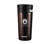 Vacuum-Insulated Travel Coffee Mug, 13 Oz/380Ml, Double-Wall Stainless Steel Spill-Proof Coffee Mug with Bouncing Lid (Brown)