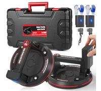 Vacuum Lifter Tile Battery, Suction Lifter Glass Vacuum Cleaner with 3000 mAh Batteries, Vacuum Suction Lifter Tile Glass Lifter with Portable Tool Box, Vacuum Suction Cup for Glass, Tiles, Marble