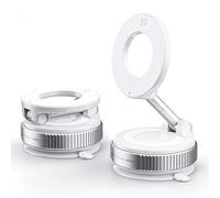 Vacuum Magnetic 360 Dual Lock Phone Holder,2026 Upgraded Vacuum Magnetic Car Phone Holder 360° Ultra Suction Cup Phone Mount,Adjustable Foldable Phone Mount,VacuumMagnetic PhoneHolder For Car (White)