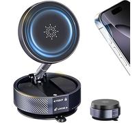Vacuum Magnetic Car Phone Holder,360° Adjustable Vacuum Suction Cup Phone Mount for MagSafe Cell Phone Holders for Your Car/Gym/Mirror Mount for iPhone & Android