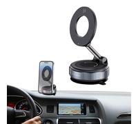 Vacuum Magnetic Car Phone Holder - 360 Degree Adjustable Mobile Holder, Foldable Dashboard Stand | Ultra Strong 2800 -GF Magnet Lock Design, Secure Support for Automatic