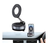 Vacuum Magnetic Car Phone Mount - Dashboard, Foldable Design | Cell Magnet 360 Degree Rotating, Phone Mount