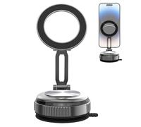 Vacuum Magnetic Phone Holder, Adjustable Suction Mount, 360-Degree Rotation, Strong Grip, Sturdy, Easy to Install, for Car Use, Men, Women, Adults, 2.36x5.1 inches