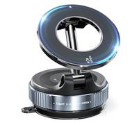 Vacuum Magnetic Phone Holder for Car, 2025 Upgraded Foldable 360° Adjustable Magnetic Suction Cup Car Phone Stand Mount for Mag-safe/All Smartphones/Gym/Bathroom Mirror