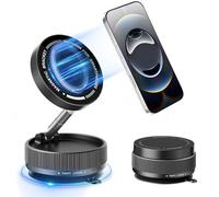 Vacuum Magnetic Phone Holder for Car/MagSafe,360° Adjustable Suction Cup Phone Mount, Foldable & Portable Magnetic Phone Stand for All Smartphones & All Car Models & Home/Office/Gym/Bathroom Mirror
