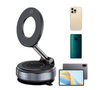 Vacuum Magnetic Phone Holder For Car PP 11.5x7.4x4.2cm 360 Degree Adjustable Vacuum Suction Phone Holder Car Phones Holders For Your Cars Gym Mirror Mount Desks Sinks Bathrooms