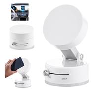 Vacuum Magnetic Phone Holder Updated Suction Cup Phone Mount Foldable and Portable Easy to Operate and Durable Multi-scenario Application 360° Adjustable for Gym/Kitchen/Bathroom/Car/Desktop(White)