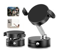 Vacuum Magnetic Phone Stand for Desk/Mirror/Car/Metal,Multifunctional Foldable Phone Holders for iPhone 16 Pro/Pro Max 15-12 Men Women Samsung Huawei 360°Rotatable Suction Dashboard Car Phone Mount