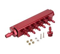 Vacuum Manifold Kit 6 Port Vacuum Block Intake Manifold Kit 1/8in NPT 1/2in NPT Turbo Exhaust Pressure Relief Valve Kits Universal(Red)