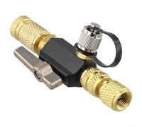Vacuum-Rated Valve Core Removal Tool 1/4 Inch x 5/16 Inch Brass Plastic Body with 1/4 Side Port for R410A HVAC Systems for Maintenance and Repair Tasks in Automotive Air Conditioning