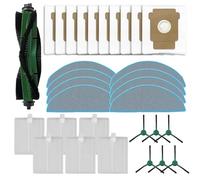 Vacuum Replacement Accessories Kit for Roomba 105 Series Robot with Auto Empty Dock, Main Brush, Side Brushes, Mop Cloths, High Efficiency Filters, Large Capacity Dust Bags(B)