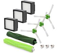 Vacuum Replacement Parts Compatible With iRrobot Roomba E, I, & J Series Replenishment Kit, 1 Set Of Rubber Brush & 3 HEPA Filters & 3 Edge-Sweeping Side Brushes