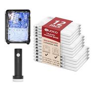 Vacuum Seal Bags for Travel with Rechargeable Pump, 12 Pack Carry on Compression Packing Bags for Luggage, Backpack and Suitcase, Space Saver Storage Organizer for Clothing Clothes