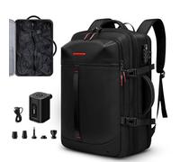 Vacuum Seal Travel Backpack 60L Expandable Air Compression System Water Resistant TSA Lock Suitcase Luggage Black AERO 20.8inch / 52cm - Vacuum Pump Included