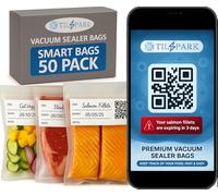Vacuum Sealer Bags for Food Storage - Pack of 50 Smart QR Code Vacuum-Bags- 8" x 12", BPA-Free, 3.5-Mil Thick Vacuum-Storage Bags for Food Prep, Freezer Storage & Sous Vide Bag, Food-Storage Bag