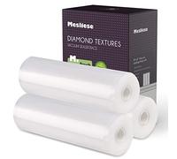 Vacuum Sealer Bags Rolls for Custom Fit 8''x16' 3 Pack, Heavy-Duty Thick Food Bag, BPA-Free, Freezable, Use for Sous Vide and Storing Raw and Cooked Foods, Universal Compatibility