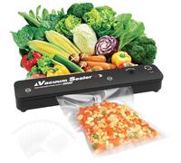 Vacuum Sealer, Food Stay Vacuumed Up to 8 x Longer - Foil Sealing Machine for Dry or Moist Food, Removable Vacuum Chamber, Stainless Steel Front, Includes 10 Vacuum Bags