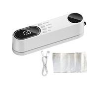 Vacuum Sealer for Travel Rechargeable Food Sealing Tool | Mini Cordless Vacuum Sealer for Home Dormitory Hotel Apartment Businesses Rental Kitchen White