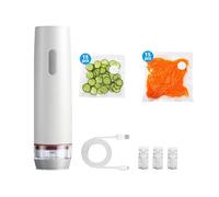 Vacuum Sealer Handheld Vacuum Sealer with USB Charging, 40 kPa Suction Power, Includes 30 Vacuum Bags, Ideal for Home, Travel, Camping and Food Preservation (White + 30 Bag)