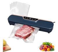 Vacuum Sealer Machine, 4-In-1 Multi-Functional Compact Vacuum Food Sealer Machine with 10 Sealing Bags, Strong Suction and 4 Modes for Meat Fruits Meal Prep and Storage, Blue