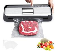 Vacuum Sealer Machine, 70 Kpa Food Vacuum Sealer with Double Motors, 7Mm Heating Wire, LED One-touch Sealing, for Dry and Moist Food Fresh Preservation with 15 Seal Bags & Pumping Tube