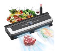 Vacuum Sealer Machine, 85KPA Automatic Food Sealer for UK Kitchen, 5-in-1 Dry & Wet Food Vacuum Sealer with Built-in Cutter, Includes 5 Vacuum Bags, Longer Food Freshness for Household & Camping