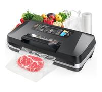 Vacuum Sealer Machine, 95Kpa Powerful Suction System Commercial Full Automatic Vaccum Sealer with Built-in Cutter & Bag Storage, Includes 1 Bag Roll + 10 Pre-cut Bags
