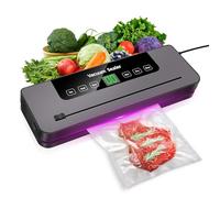Vacuum Sealer Machine, Automatic Food Vacuum Sealer 5 Modes with 10 Sealer Bags and Built-in Cutter, One-touch Sealing Vacuum Vac Pack Machine for Sous Vide Cooking Dry & Moist Foods, Black