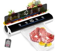 Vacuum Sealer Machine, Fast Food Sealer with LED Display & Voice Remind, Automatic Air Sealer with 20Pcs Vacuum Seal Bags, Mult-Functions Sealer with Dry/Wet Seal Mode (white)