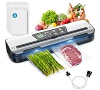 Hooflszcok Vacuum Sealer Machine with Starter Kit,BPA-Free Design,2-Year Warranty,Automatic Food Vacuum Sealer with Built-in Cutter,Moist & Dry Modes,Manual Suction,Kitchen-Friendly
