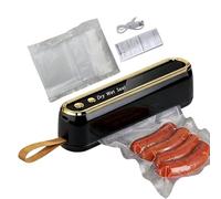 Vacuum Sealer Machine - Portable Cordless Sealing Machines | Automatic Sealing Machine With 10 Bags | For Home Picnic Storage Meat Preservation Travel Jars Containers Canning