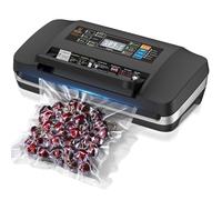 Vacuum Sealer Machine, Updated Powerful 95KPa Commercial Food Saver with Double Seal for 2X Strength, Built-in Cutter, Bags Storage & Easy-Lock Handle, Includes Free Bags (1 Roll + 10 Pre-cut)