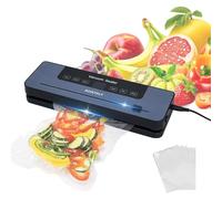 Vacuum Sealer Machine with 10 Vacuum Bags, 6 in 1 Multi-Functional Food Vacuum Sealer with Intelligent Display and Built-In Cutter, Keep Meat Vegetables Snacks Fruits Grains Fresh