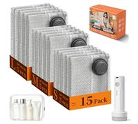 Vacuum Storage Bags, 15-Pack Reusable Travel Vacuum Bags with Wireless Pump, 3 Sizes Space-Saving Vacuum Pack Bags for Clothes, Holiday Travel Essentials
