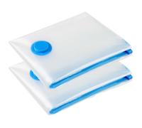 Vacuum Storage Bags - 2 Pack 100X130CM Extra Large Strong Space Saver Compression Bags - Reusable Vacuum Pack Bags Double Zip Seal Travel Vacuum Storage Bags for Clothes Duvets Quilts Bedding Pillows