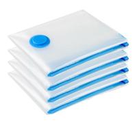 Vacuum Storage Bags - 4 Pack 100X130CM Extra Large Strong Space Saver Compression Bags - Reusable Vacuum Pack Bags Double Zip Seal Travel Vacuum Storage Bags for Clothes Duvets Quilts Bedding Pillows