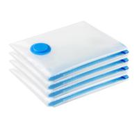 Vacuum Storage Bags - 4 Pack 130 X 100cm Extra Large Reusable Clothes Storage Bags Vacuum Sealer Bags with Double Zip Seal Travel Space Saver Bags for Duvets, Bedding, Quilts, Pillows, Clothes