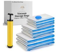 Vacuum Storage Bags - Clothes Storage Bag Vacuum Pack - Space Saver Vacuum Storage Bags for Clothes Storage, Vacuum Bags for Bedding - Vacuum Bags for Clothes - with Pump (9 Pack Mixed)