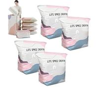 Vacuum Storage Bags, No Pump Needed, Extra Large Press & Seal Bags for Clothes, Blankets, Bedding, Comforters - 3D Compression Storage Solution