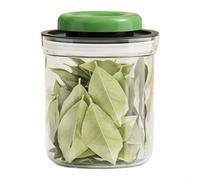 Vacuum storage container for grains and cereals with press-type sealing mechanism, providing freshness lock, leak-proof security, and smooth pouring (green - 1000ml)