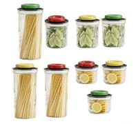 Vacuum storage container for grains and cereals with press-type sealing mechanism, providing freshness lock, leak-proof security, and smooth pouring (green - 1900ml)