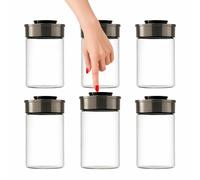 Vacuum Storage Jars Glass 6-Piece Set 1000Ml Storage Jars Vacuum Seals Airtight